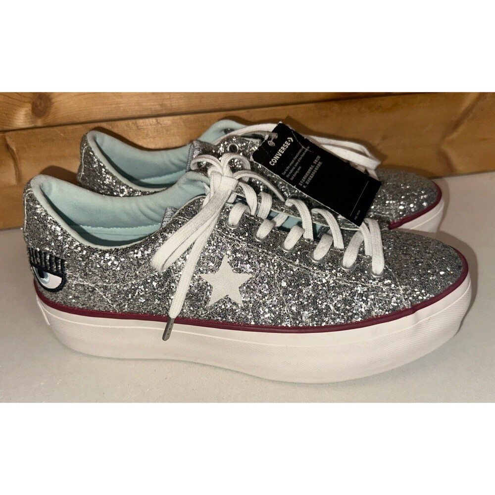 Chiara Ferragni Converse One Star Platform Ox Glitter Women’s 9.5 Silver shoes